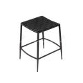 Hand woven saddle leather bar stool